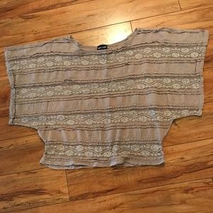 light brown flowy top